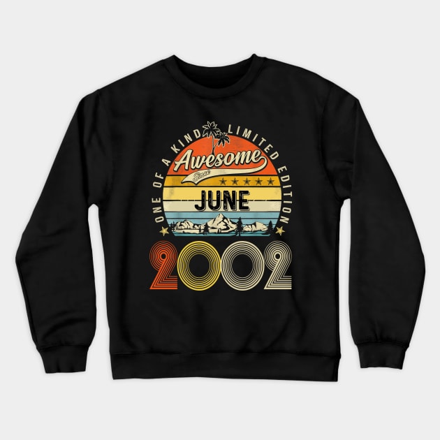 Awesome Since June 2002 Vintage 21st Birthday Crewneck Sweatshirt by Centorinoruben.Butterfly